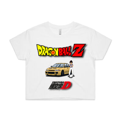 Dragonball Z X Initial D - Vegeta - AS Colour CROP TEE - 4062 Thumbnail